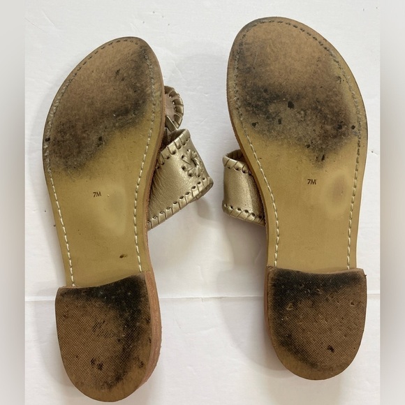 Jack Rogers Jacks Flat Sandals Gold Size 7 - Picture 7 of 8